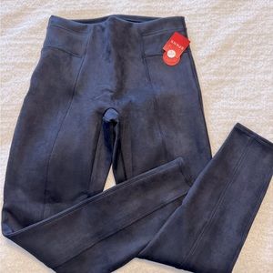 SPANX petite medium suede leggings navy  NWT